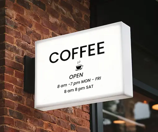 custom light box signs