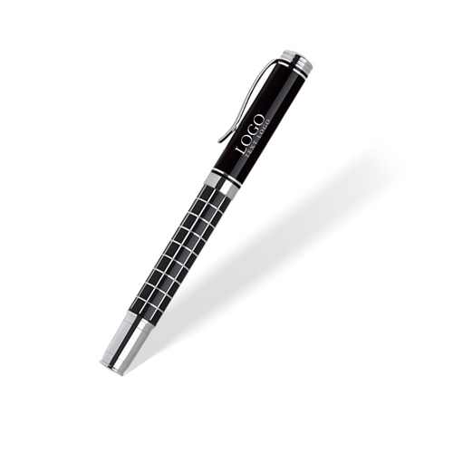 Checkered Texture Cap Action Metal Pen