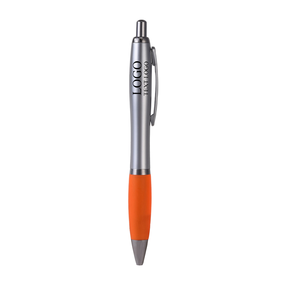 Silver Retractable Basset II Pen orange