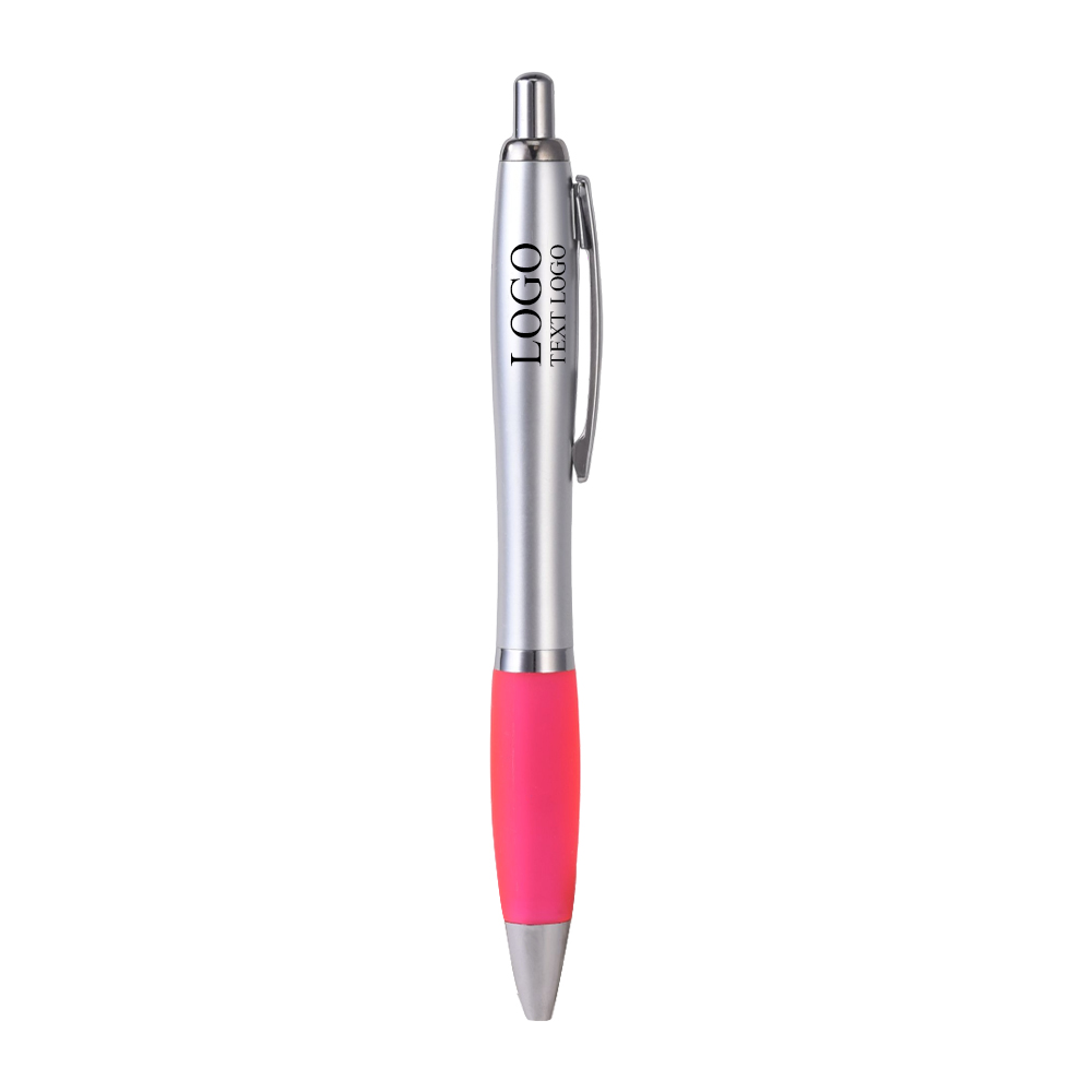 Silver Retractable Basset II Pen pink