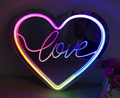 Mirror Print Neon Sign