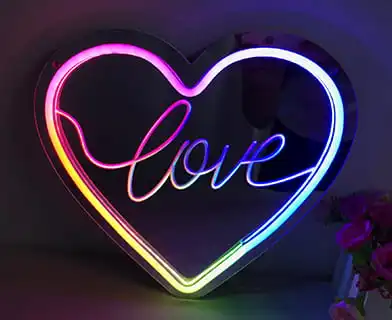 Mirror Print Neon Sign