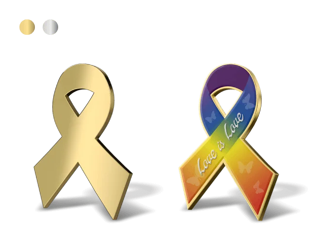 Ribbon Shape Custom Pins Ribbon Shape Custom Pins