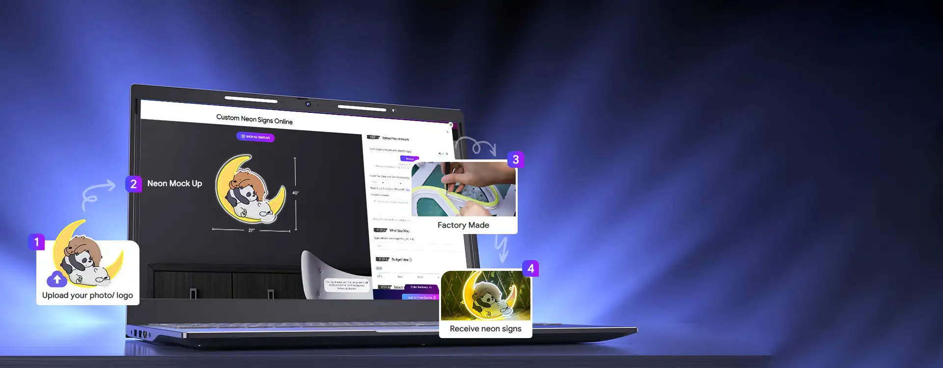 Eenvoudige en snelle offerte voor RGB-neonreclames