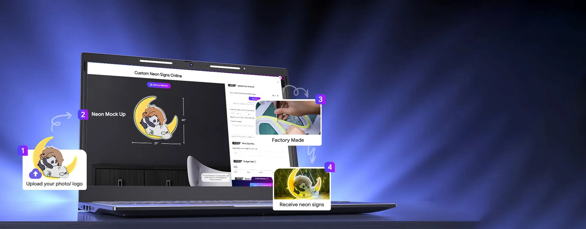 Eenvoudige en snelle offerte voor RGB-neonreclames