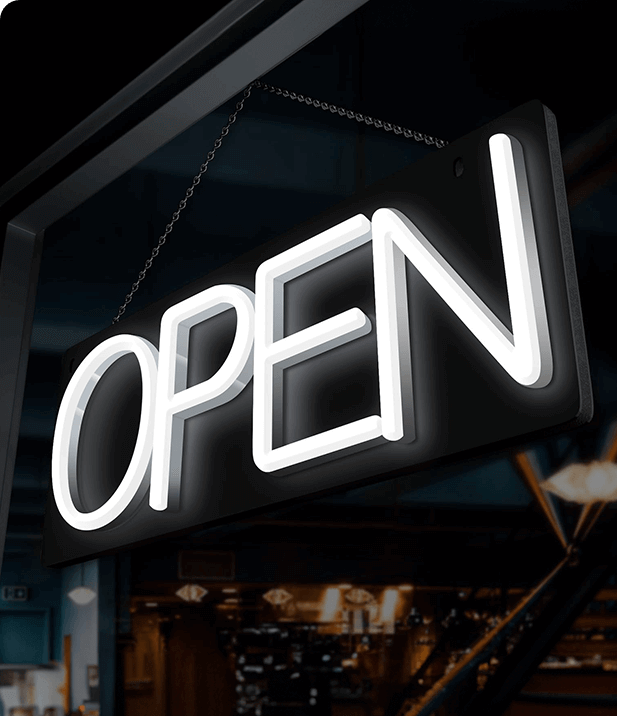 open neon signs