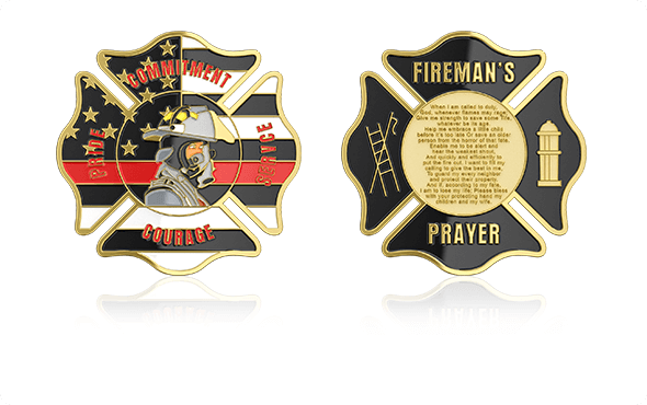 Courage and Commitment Firefighter Coins