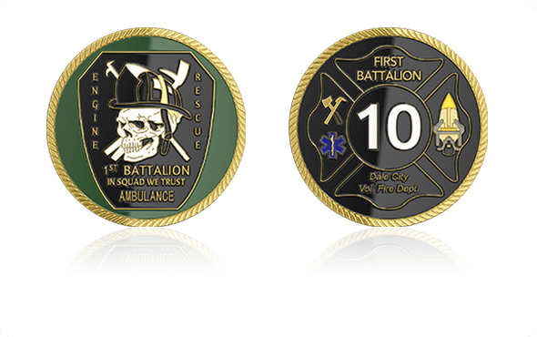 First Battalion Skull Firefighter Coins