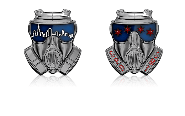 Gas Mask Firefighter Challenge Coins