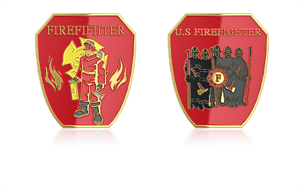  Heroic Shield-Shaped Firefighter Coins