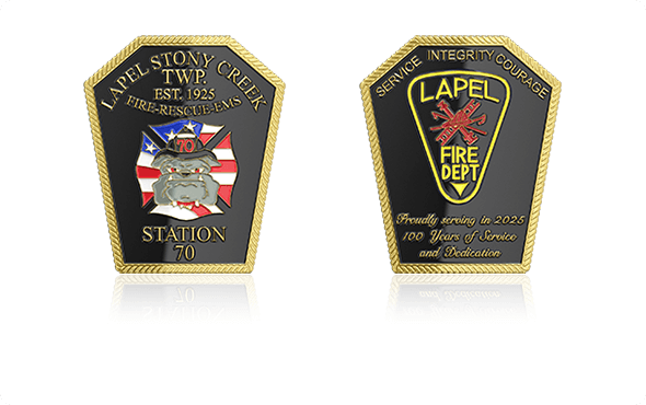 Lapel Stony Creek Fire Department Centennial Coins