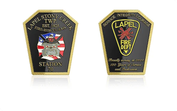 Lapel Stony Creek Fire Department Centennial Coins Lapel Stony Creek Fire Department Centennial Coins