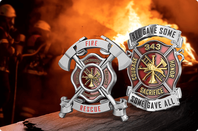 custom firefighter challenge coins no minimum