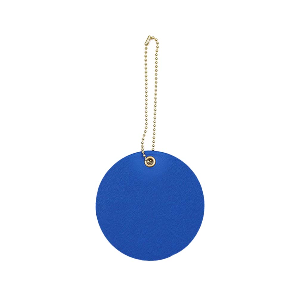 Customized PU Leather Round Luggage Tag blue Customized PU Leather Round Luggage Tag blue