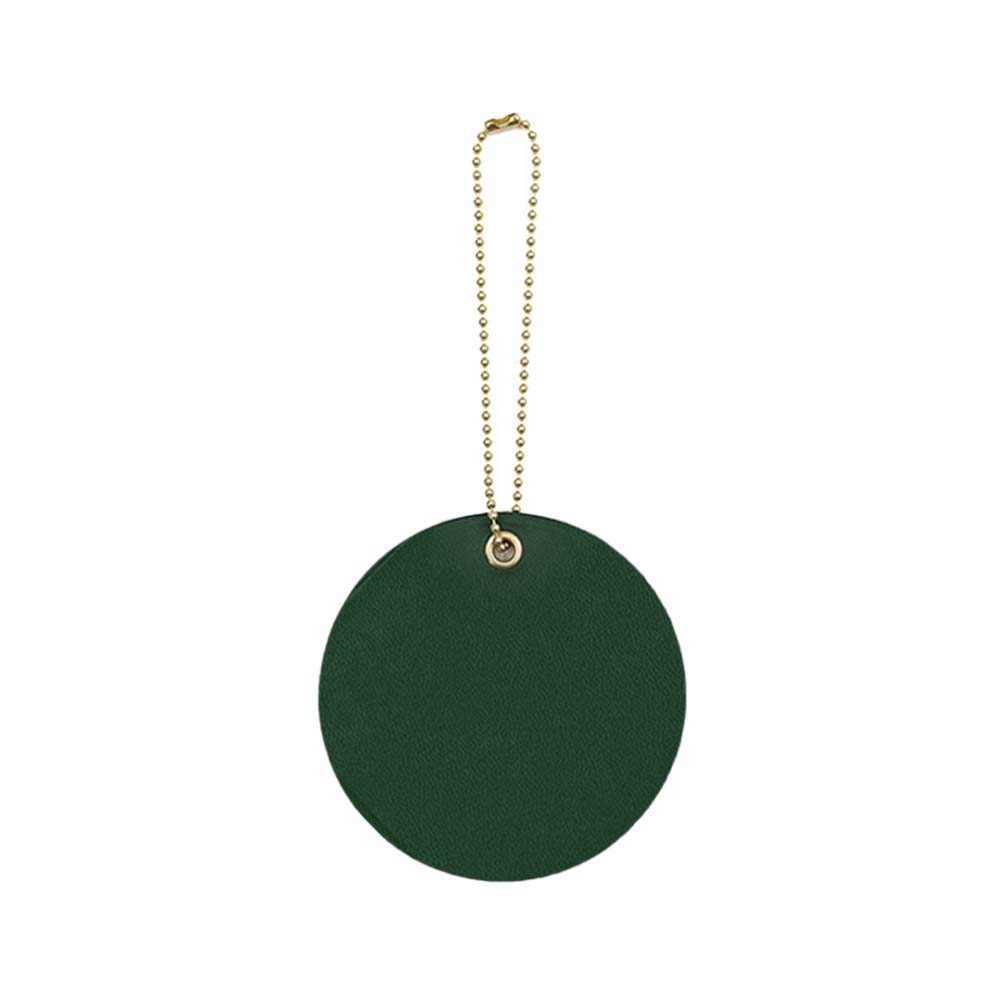 Customized PU Leather Round Luggage Tag green Customized PU Leather Round Luggage Tag green