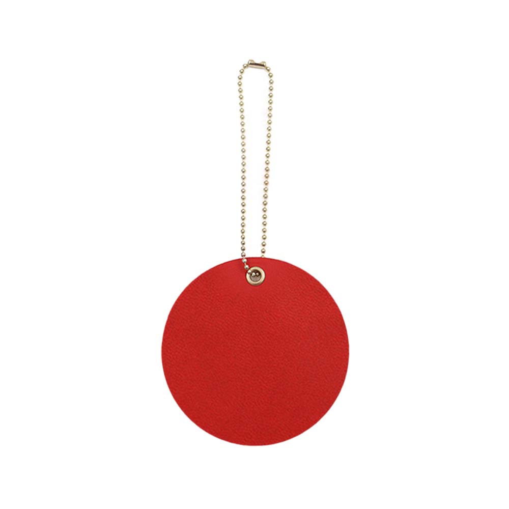 Customized PU Leather Round Luggage Tag red Customized PU Leather Round Luggage Tag red