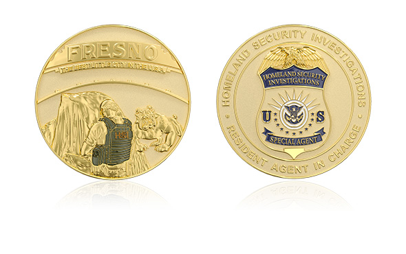 Custom Fresno 3D Police Challenge Coins