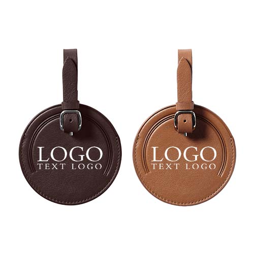 Customized Top Grain Cowhide Small Round Luggage Tag