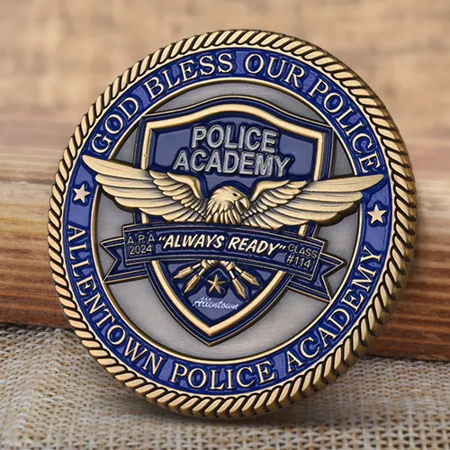 Custom Bronze Rope Edge Police Coin