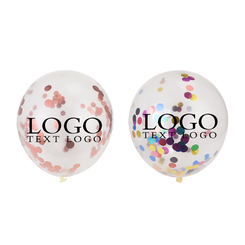 Personalized 12 Premium Clear Confetti Latex Balloons