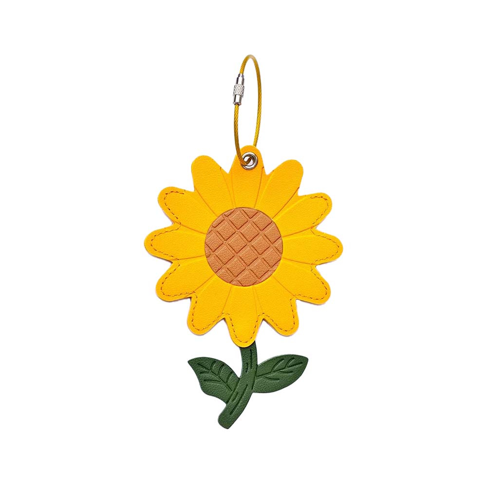Bagagelabel van zonnebloem van koeienhuid van de hoogste kwaliteit