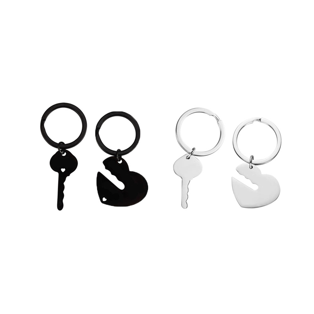 Key & Heart Couples Keychains2