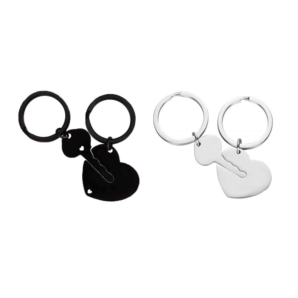 Key & Heart Couples Keychains3