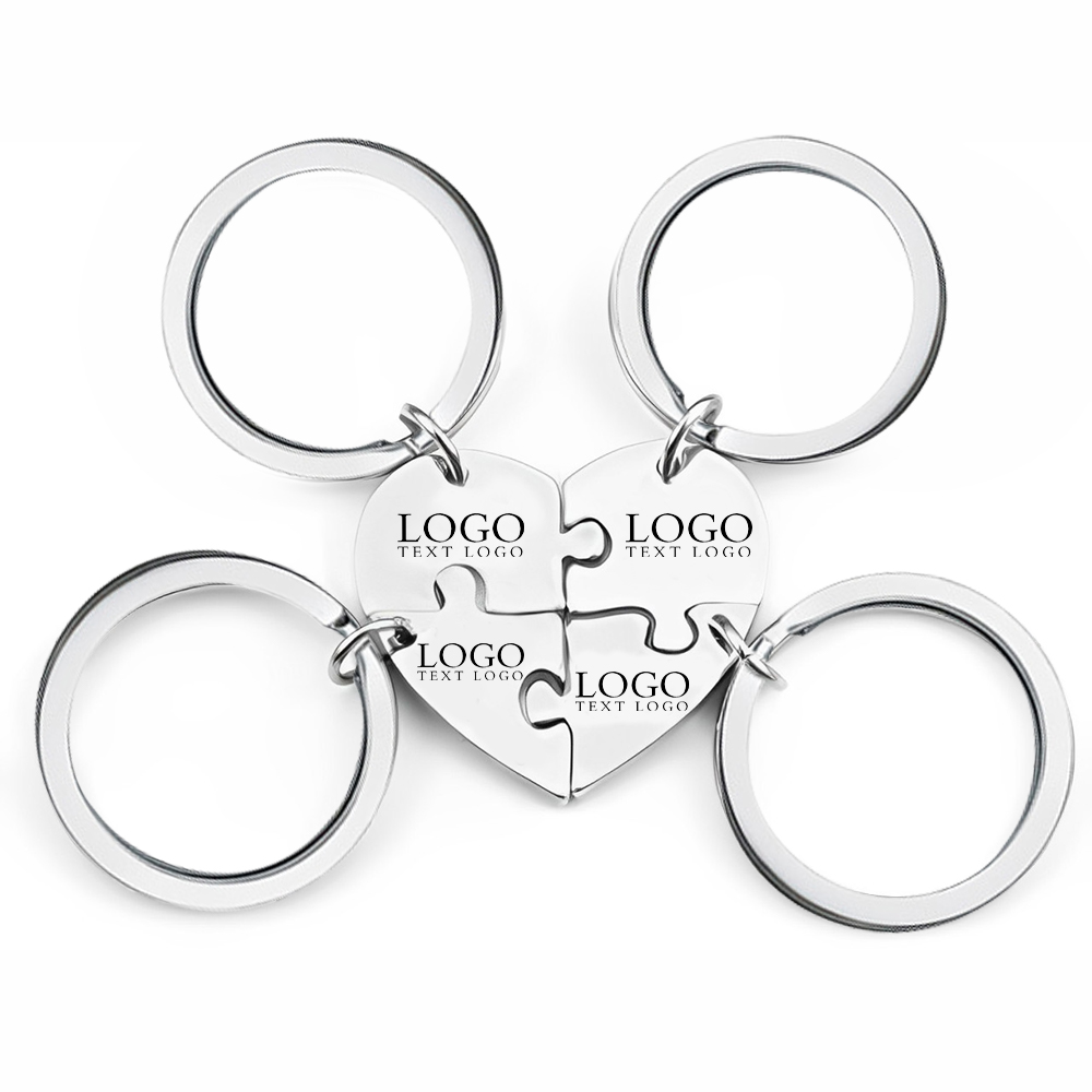 4-Piece Heart Puzzle Keychain4