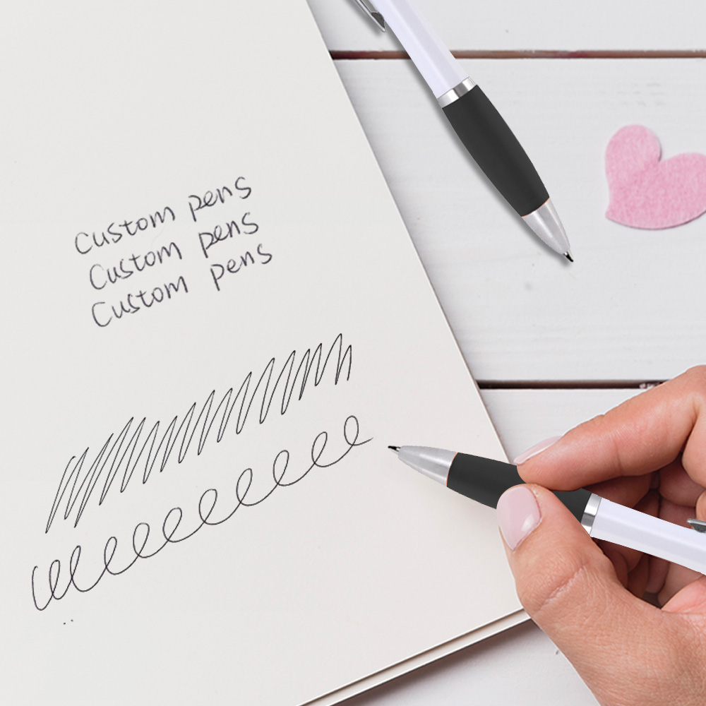 Custom Plastic Click Satin Pen writing