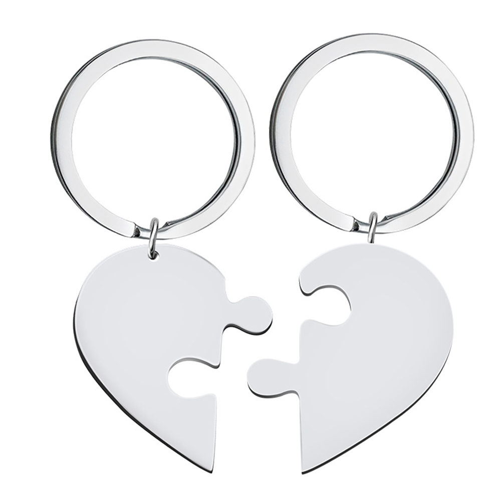Interlocking Heart Puzzle Couples Keychains2