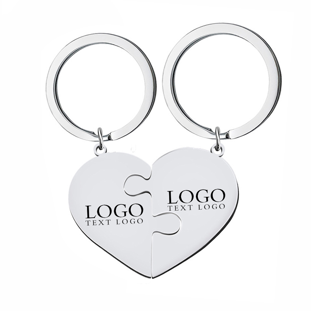 Interlocking Heart Puzzle Couples Keychains5