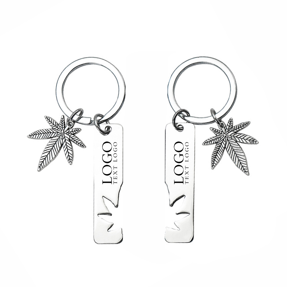Silver Couple Keychains with Leaf Design5