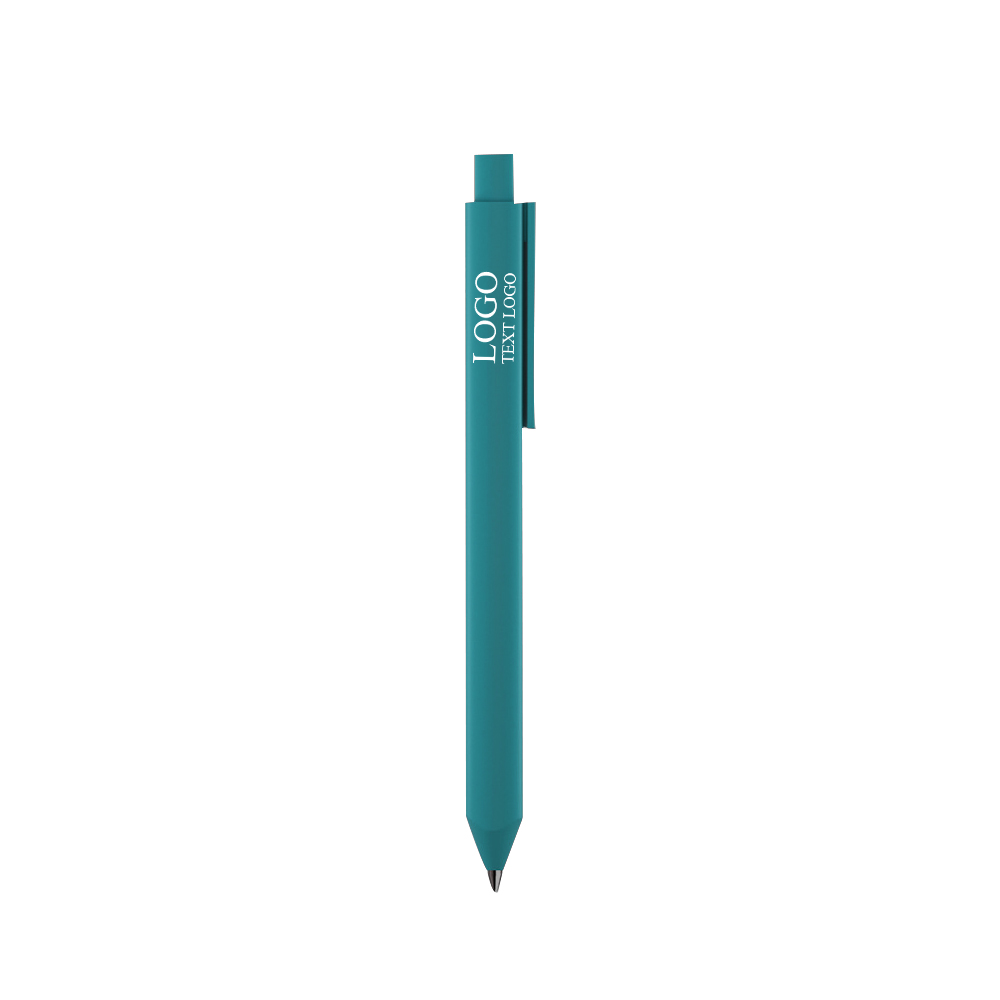 Promo Triangular Grip Frosted Shell Ballpoint Pen with logo green