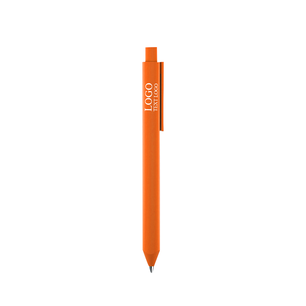 Promo Triangular Grip Frosted Shell Ballpoint Pen with logo orange