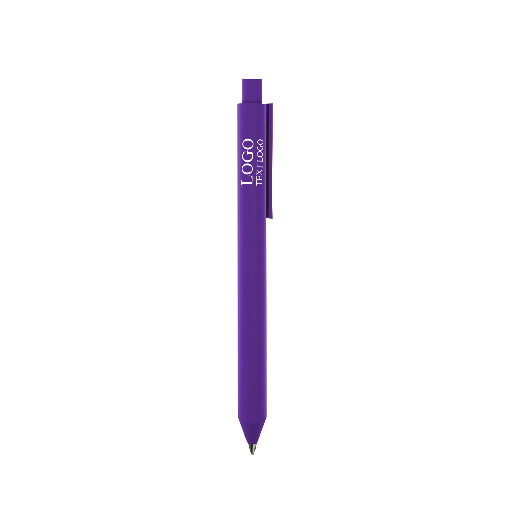 Promo Triangular Grip Frosted Shell Ballpoint Pen with logo purple