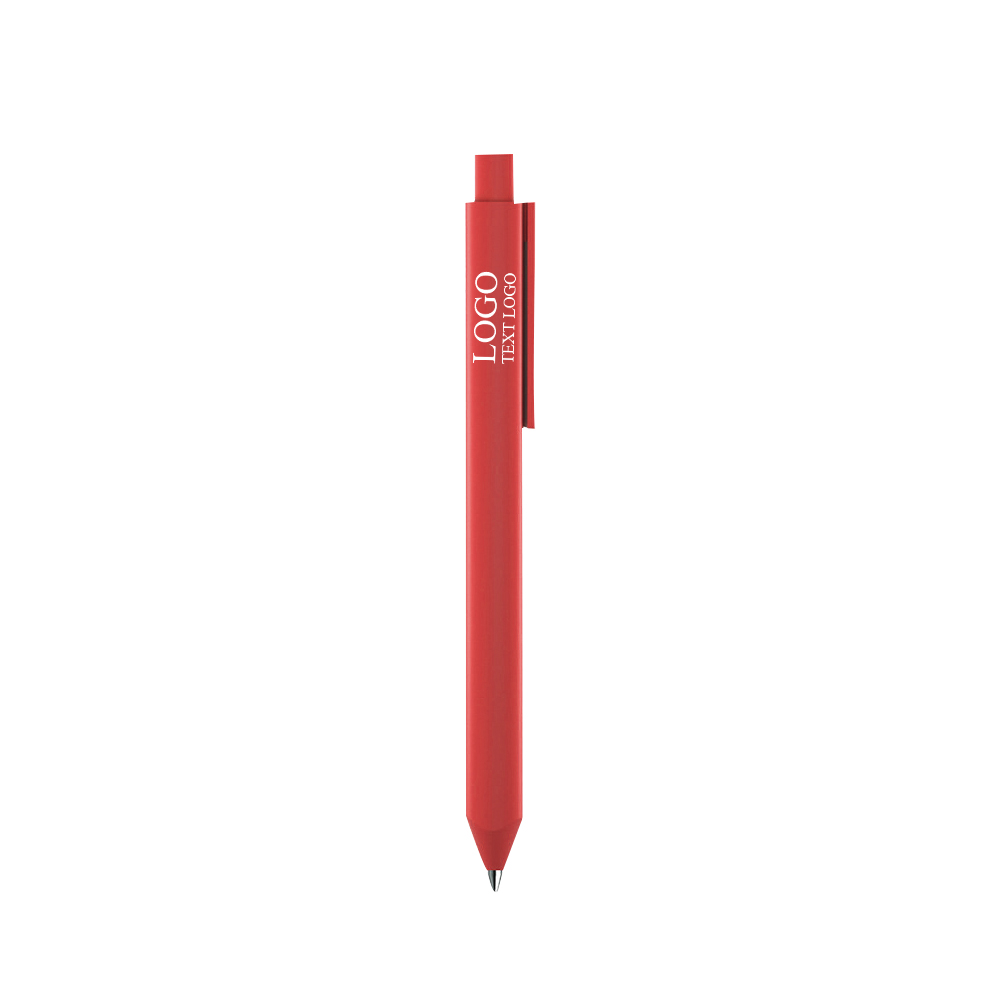 Promo Triangular Grip Frosted Shell Ballpoint Pen with logo red