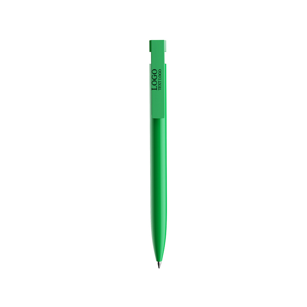 Custom Bulk Brightly Colored Plastic Ballpoint Pens with logo green