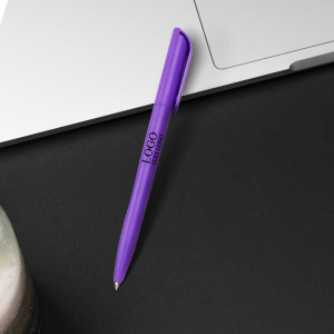 Push-type solid color plastic ballpoint pen