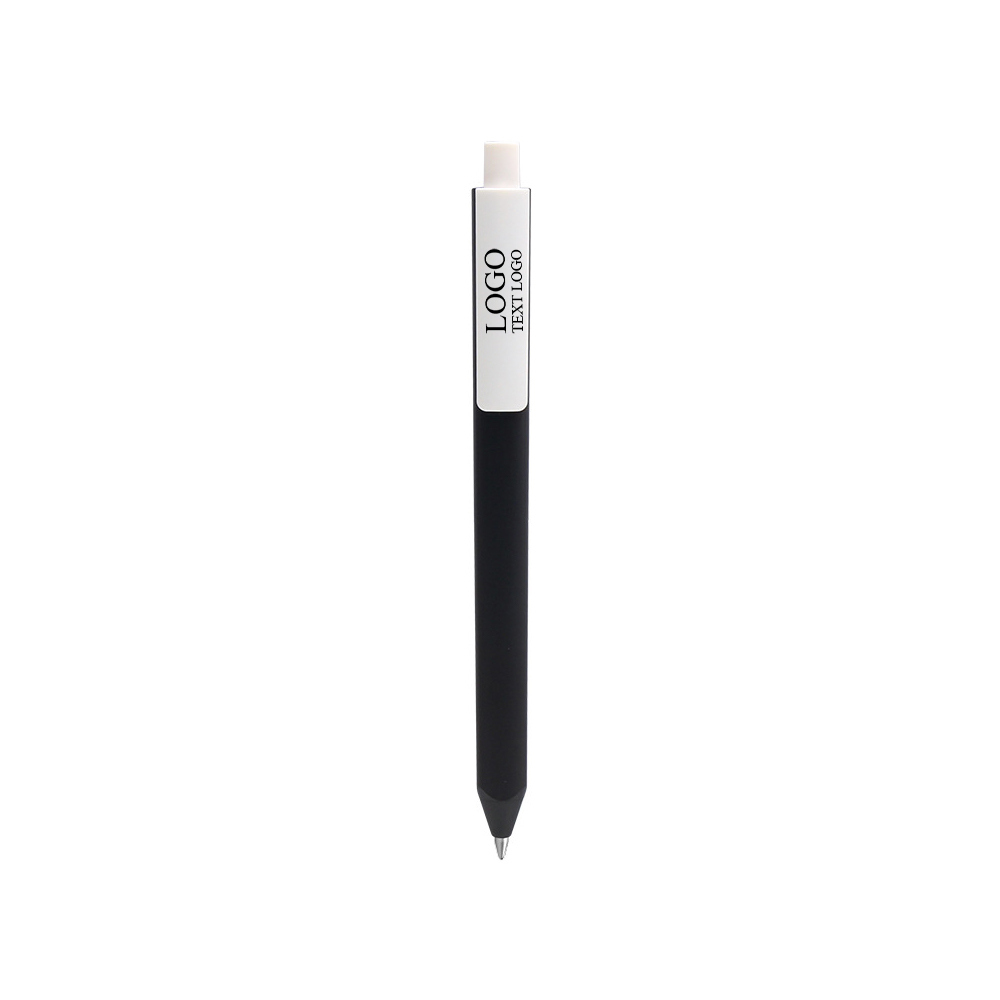 Promo Custom Morandi Color Series White Clip Gel Pens withlogo black