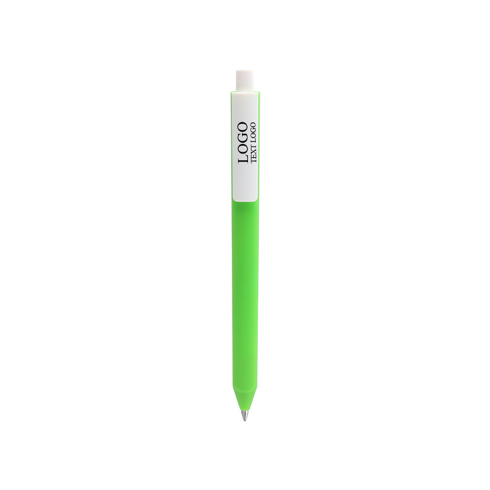 Promo Custom Morandi Color Series White Clip Gel Pens withlogo green
