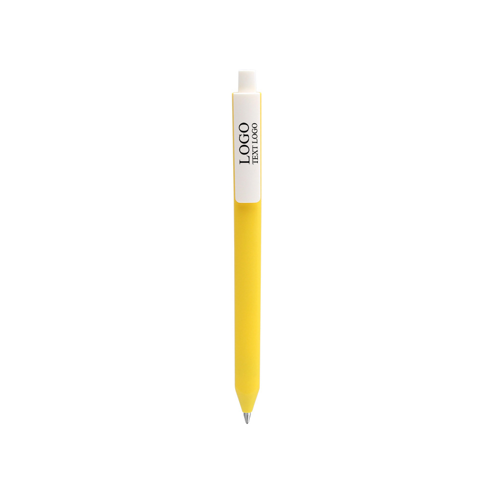 Promo Custom Morandi Color Series White Clip Gel Pens withlogo yellow