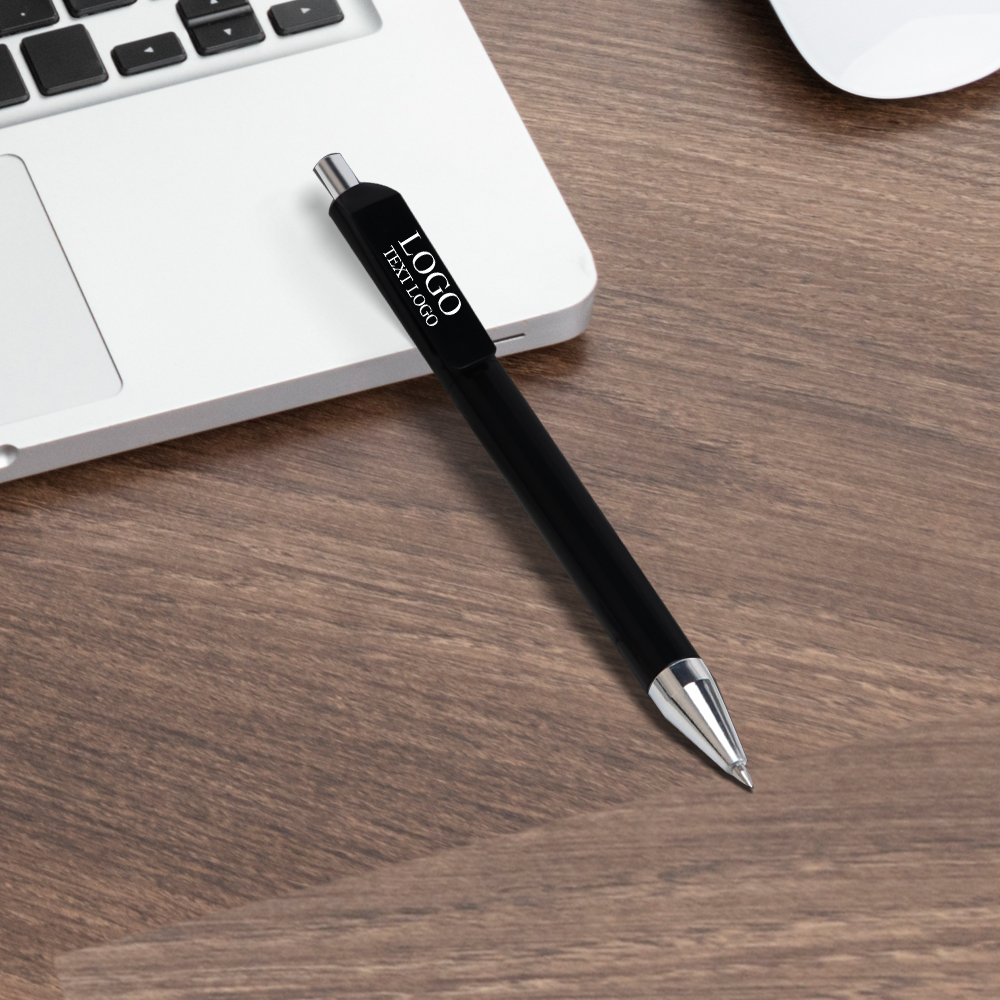 personalized Free Customizable Wide Clip Ballpoint Pen with Multiple Colors