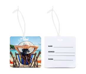 square-shaped  plactic luggage tag