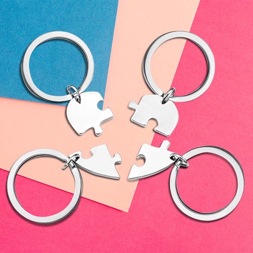 4-Piece Heart Puzzle Keychain