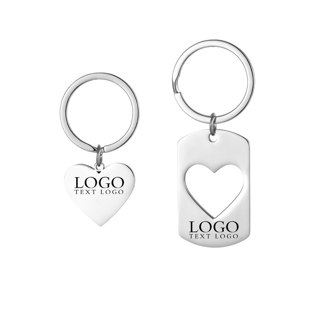 Couples Keychains with Heart Inlay2