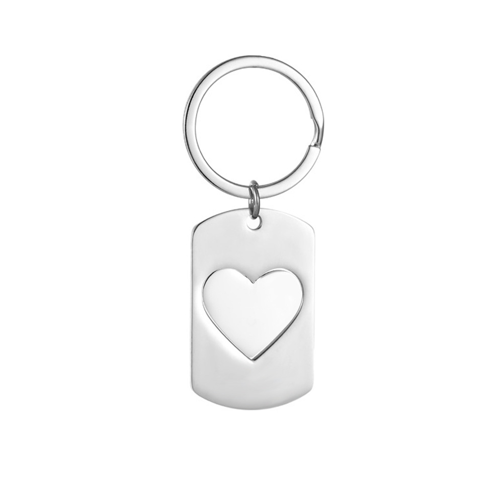 Couples Keychains with Heart Inlay4