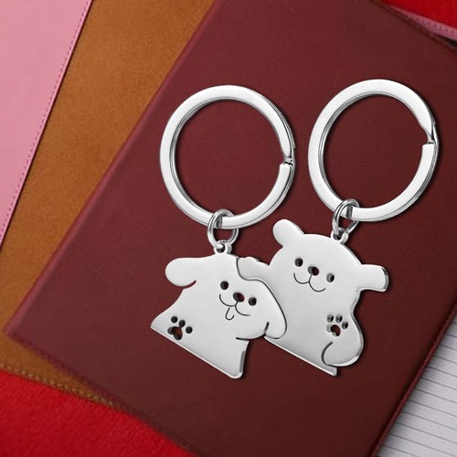 Cute Dogs Couples Keychains