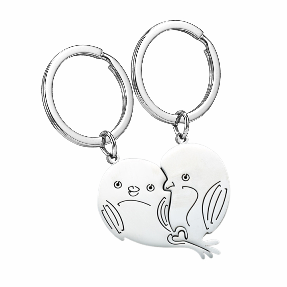 Dolphin Couple Keychains - Heart-Shaped Design1