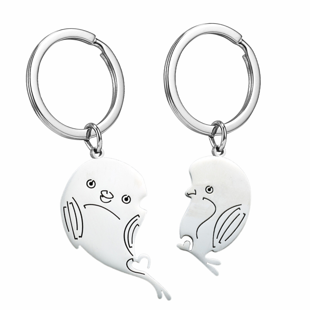 Dolphin Couple Keychains - Heart-Shaped Design2