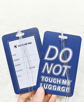 plastic luggage tags